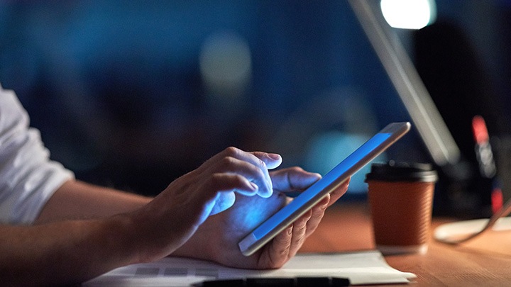 Man using a tablet