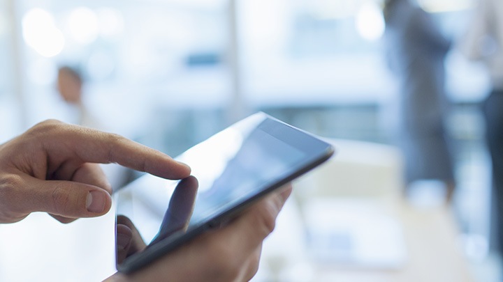 Man using a tablet