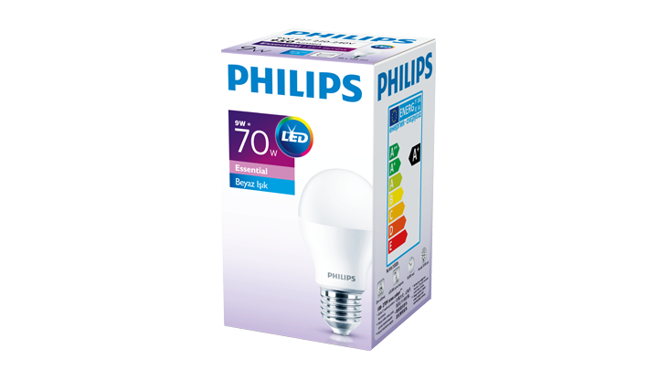 Essential LED lamba sıcak sarı ve beyaz renk se&ccedil;enekleri sunuyor.
