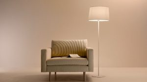 Decorative floor lamp in living room