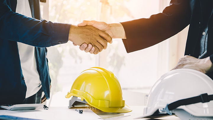 Lighting project, agreement, handshake