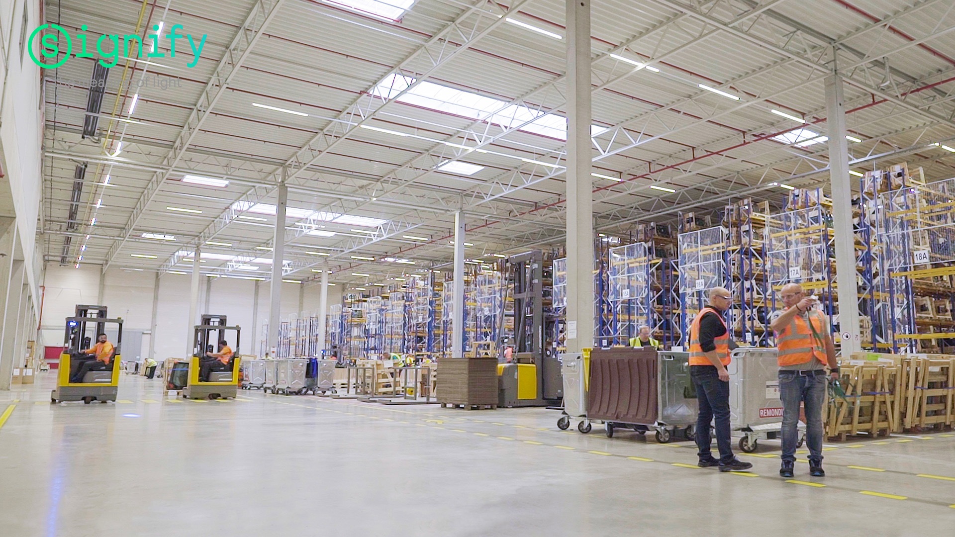 LED lighting installation at NSG Group warehouse