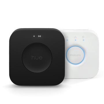 Nieuwe Hue Bridge Pro en Philips Hue Bridge voor bedieningssystemen voor slimme verlichting thuis.