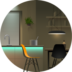 Cocina y comedor