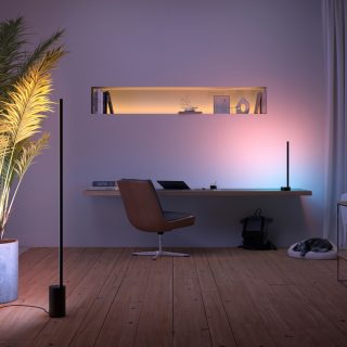 A home office room with 2 signe gradient lamps 
