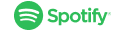 Spotify logo in green with text ""Spotify"" on a transparent background, positioned to the right of the circular icon.
