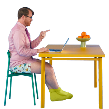 Man using the WiZ app
