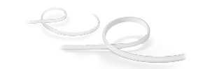 Play Gradient Lightstrip, flexible light strip with a white matte finish, visible connectors, shown coiled and extended.