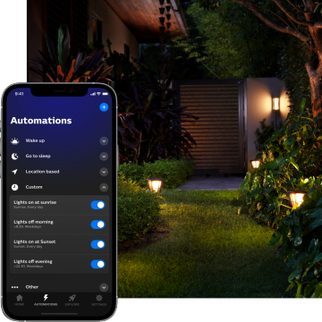 minuteries de l’application d’éclairage extérieur hue