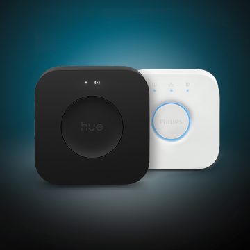 Nouveaux systèmes de commande d'éclairage pour maison connectée Hue Bridge Pro et Philips Hue Bridge. 